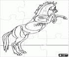 Puzzle of reared horse