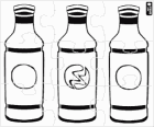 Puzzle of bottles of drinks, soft drink or soda