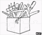 Puzzle of open toolbox
