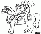 Prince and princess riding a horse
