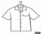 Short sleeves shirt with pocket on a clothes hanger