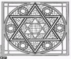 Jewish geometric ornament on the basis of the Star of David