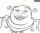 Face of Shrek, the ogre happy and smiling