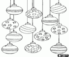 Set of Christmas baubles or balls with different decorations