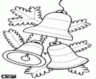 Christmas bells with leaves