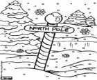 The North Pole where is Santa's house during a big snowfall