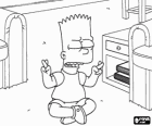 Bart seated on the floor crossing fingers