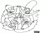 Portrait of the Simpsons: Homer, Marge, Bart, Lisa and Maggie