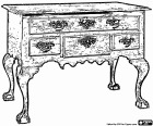 Commode with legs, chest of large drawers