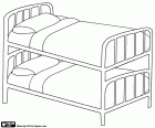 Standard bunk bed, two same size mattresses stacked one directly over the other