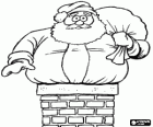 Santa Claus with problems to go through the chimney