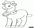 Christmas reindeer with a collar with a jingle bell