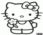 Hello Kitty with a flower in her hand