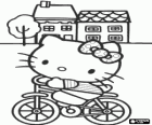Hello Kitty happy riding a bicycle