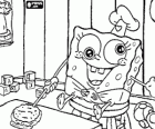 The baby SpongeBob playing cooking, his great love