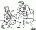 Student with his teacher in ancient Rome