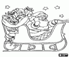 Santa Claus in his sleigh with gifts