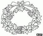 Decorative wreath made of typical Christmas plants