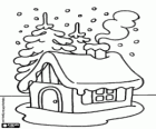 Small house in the snow