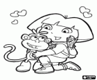 Dora Marquez the Explorer, with her best friends: Boots the Monkey, Backpack and Map