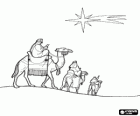 The Christmas star leading the Magi on their way to Bethlehem