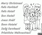 Christmas greeting with children singing carols