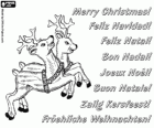 Christmas greeting card with Santa's reindeer