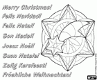 Christmas Card with mandala of the Star of Bethlehem