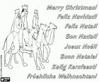Christmas Greeting with the three kings of Orient on their camels