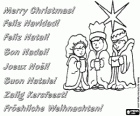 Christmas greeting card with three children dressed as the Magi