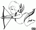 Cupid shooting an arrow with a bow