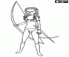 Neytiri, the princess of Omaticaya clan with her bow and sword