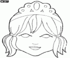 Princess mask with her tiara or crown on the head