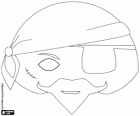 Pirate mask with headscarf and one eye covered