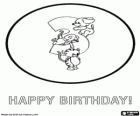 Animal Birthday Card for children 3 years