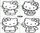 Birthday invitations with drawings of Hello Kitty