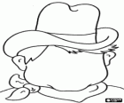 Cowboy head to draw the face