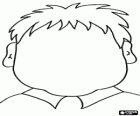 Child's head with a face without eyes, nose, mouth to draw