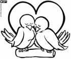 Two love birds as a symbol of marriage