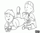 Caillou and Leo playing a video game