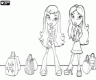 Bratz girls with their spring - summer dresses and with varied handbags