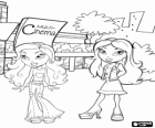 Two Bratz friends walking an spring afternoon in front of cinemas