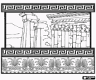 Greek temple of the corinthian order, the capitals of the columns with acanthus leaves