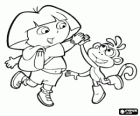 Dora the Explorer and her monkey friend Boots