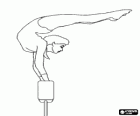 Gymnast in the exercise of the balance beam