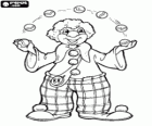 Clown juggling balls