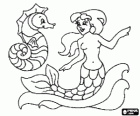 Little siren with a sea horse