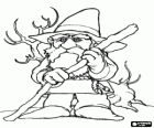 Old gnome or dwarf with his stick and hat