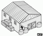 Warehouse built in wood, a building for storage of goods
