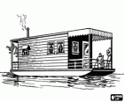 Houseboat on the river, a boat designed as housing